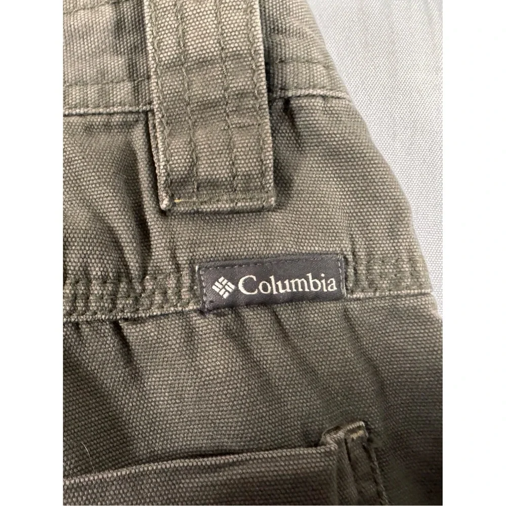 Columbia Omni-Shield Mens 34x32 Olive Green Cotton Canvas Cargo Utility Pants